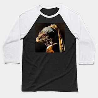 Wildlife Conservation - Pearl Earring Komodo Dragon Meme Baseball T-Shirt